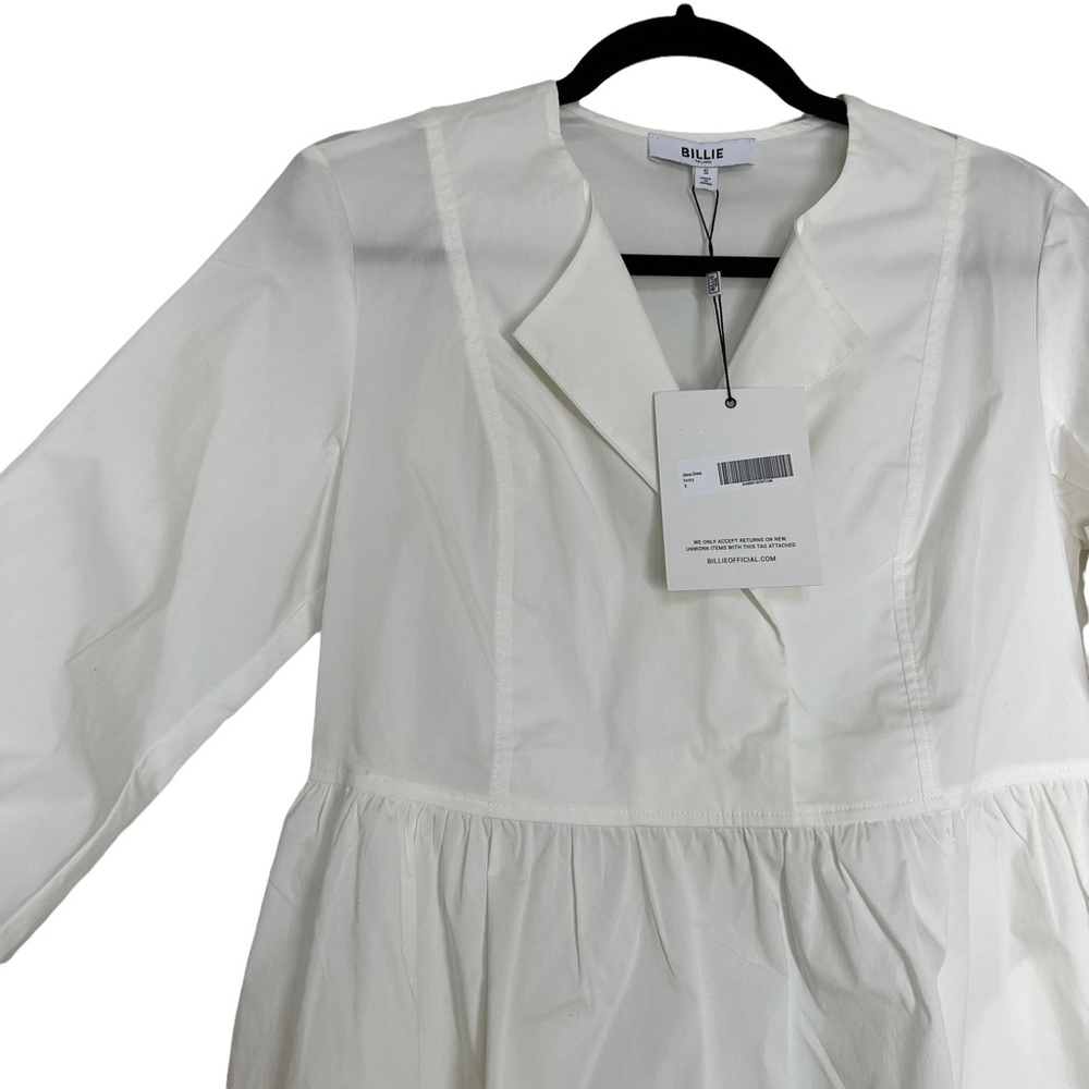 Billie The Label Alexa Poplin Mini Dress In Ivory Size Small NWT - Picture 3 of 7